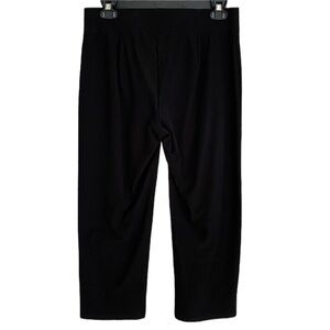 Eileen Fisher Black Washable Crepe Wide Leg Cropped Pants